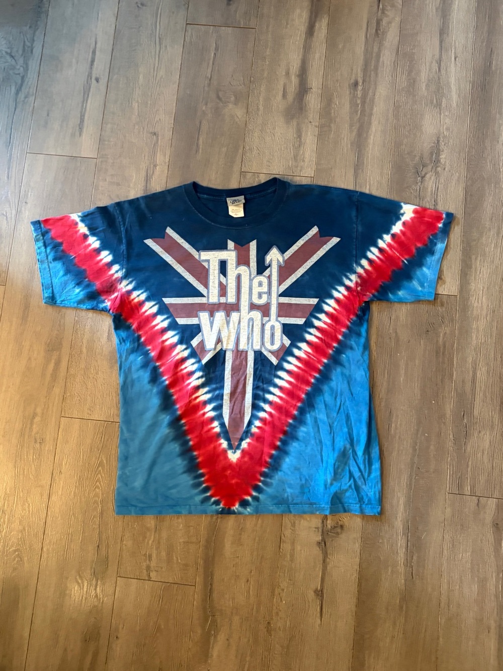 The Who Vintage Liquid Blue Y2K Tie-Dye “Long Live Rock” Band Tee
